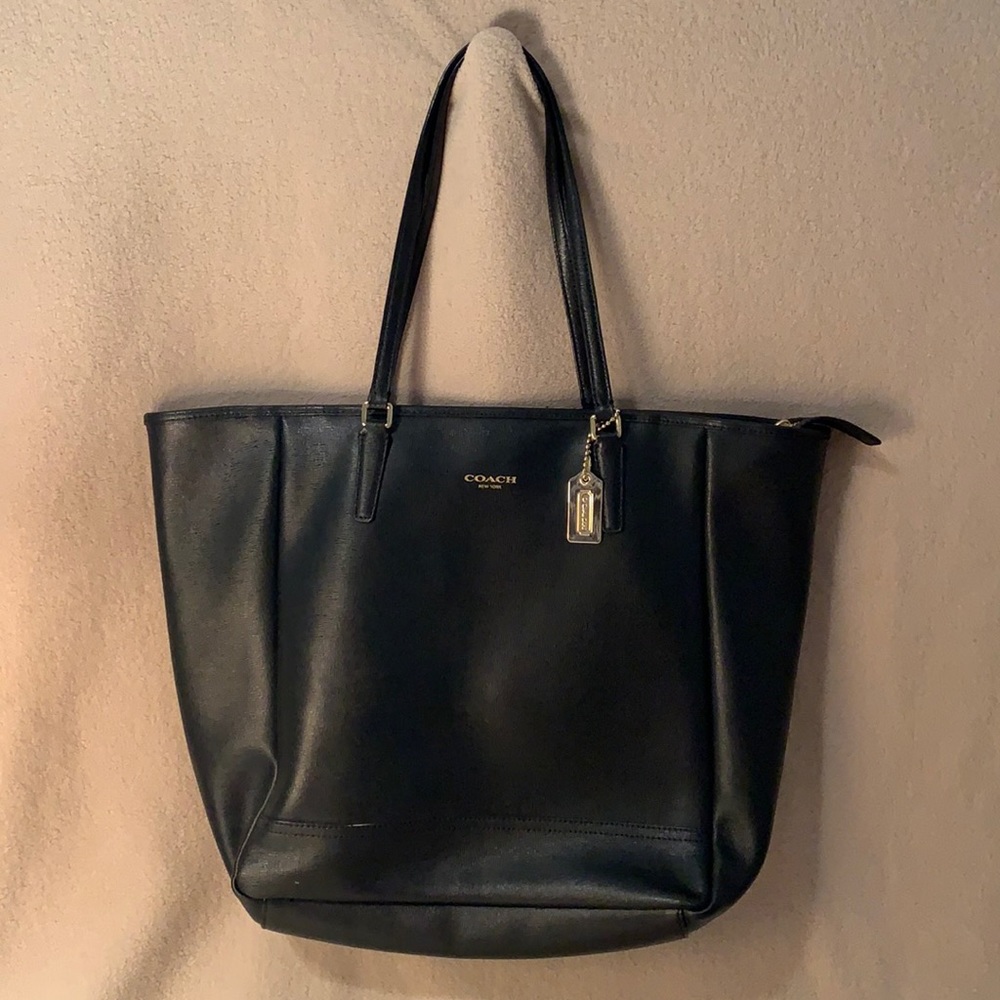Coach Black Saffiano Tote